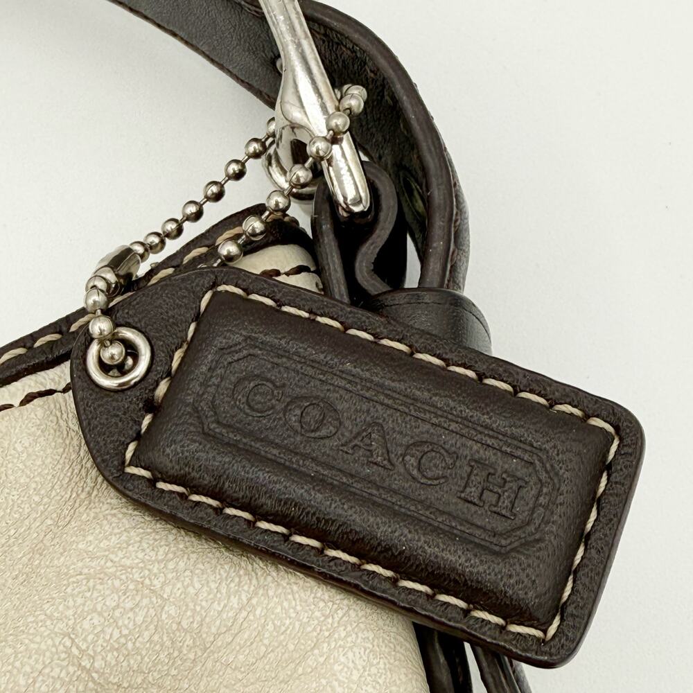 Coach 2007 Hamptons Cream Brown Leather Demi Baguette Mini Shoulder Bag F11195 - Picture 5 of 14